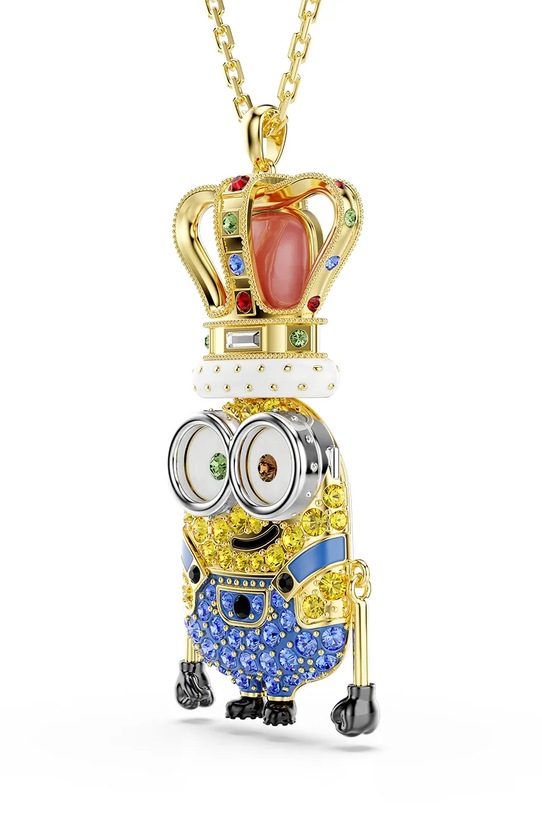 Doplňky Swarovski náhrdelník s přívěskem dámský, pozlacený kov, Swarovski krystal MINIONS 5743385 zlatá