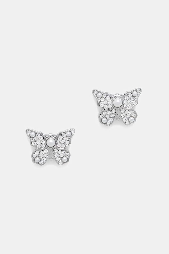 Guess kolczyki damskie ze stali nierdzewnej BORBOLETA srebrny JUBE06.127JW