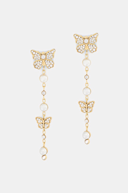 Guess kolczyki damskie ze stali nierdzewnej BORBOLETA złoty JUBE06.128JW