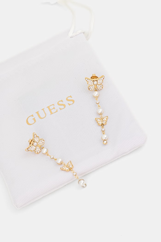 Akcesoria Guess kolczyki damskie ze stali nierdzewnej BORBOLETA JUBE06.128JW złoty