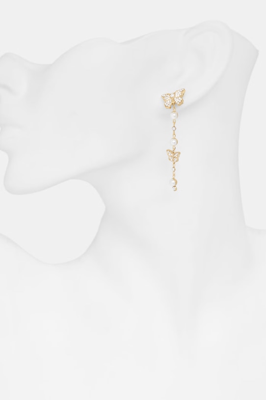 Guess kolczyki damskie ze stali nierdzewnej BORBOLETA złoty JUBE06.128JW