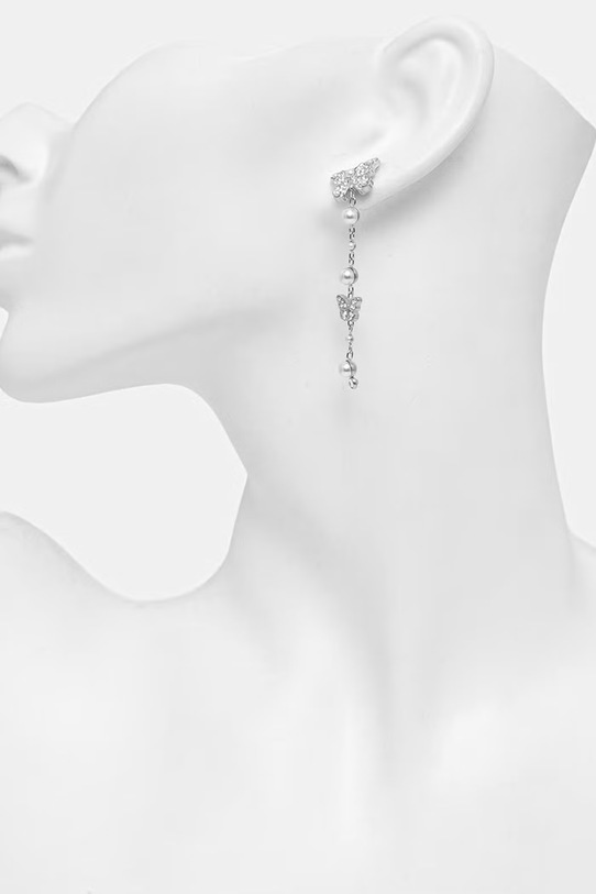 Guess kolczyki damskie ze stali nierdzewnej BORBOLETA JUBE06.128JW srebrny SS26