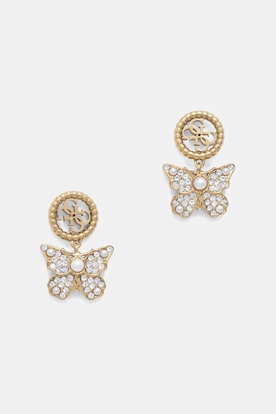 Guess kolczyki damskie ze stali nierdzewnej BORBOLETA złoty JUBE06.132JW