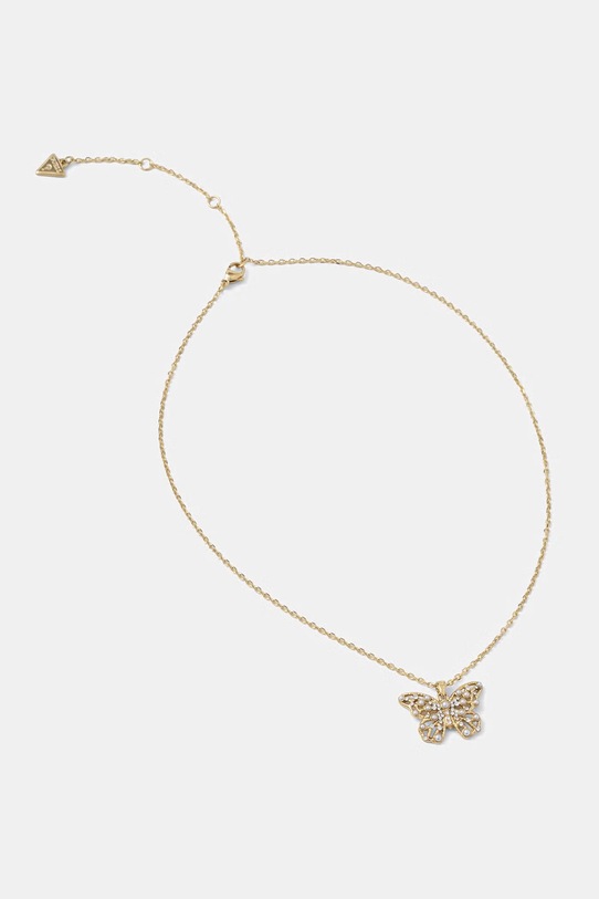 Guess naszyjnik z zawieszką damski ze stali nierdzewnej BORBOLETA złoty JUBN06.119JW