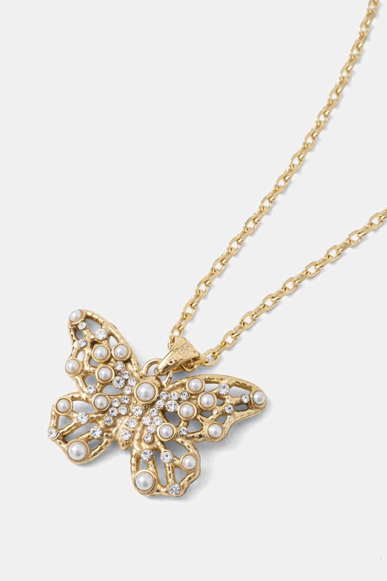 Guess naszyjnik z zawieszką damski ze stali nierdzewnej BORBOLETA JUBN06.119JW złoty SS26