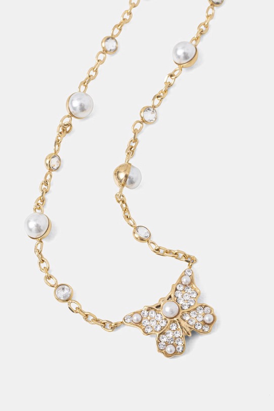 Guess naszyjnik damski ze stali nierdzewnej BORBOLETA JUBN06.125JW złoty SS26