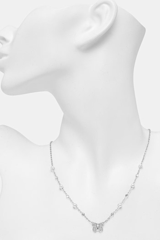 Akcesoria Guess naszyjnik damski ze stali nierdzewnej BORBOLETA JUBN06.125JW srebrny