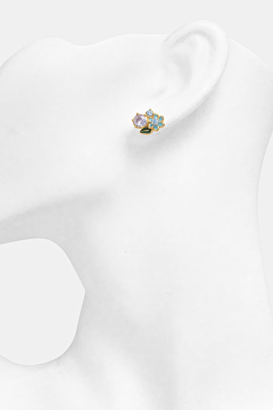 Akcesoria Guess kolczyki damskie ze stali nierdzewnej FLORIS JUBE06.106JW turkusowy