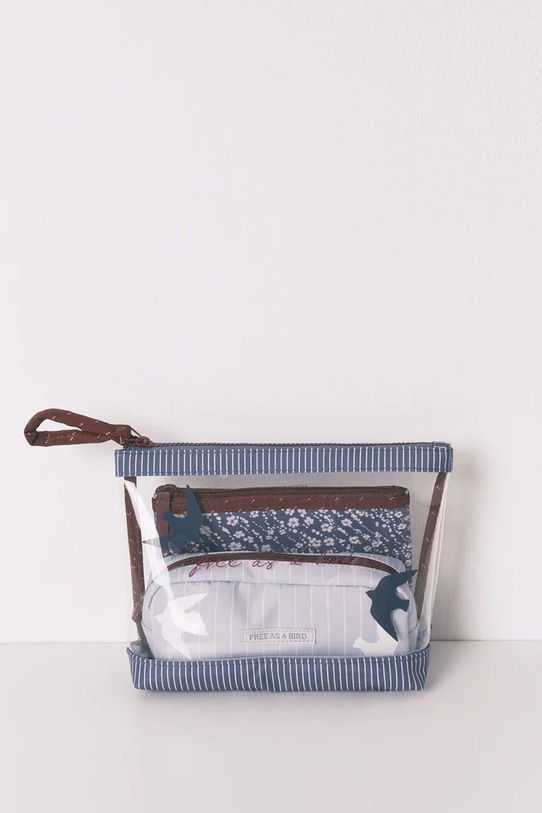 women'secret kosmetyczka 3-pack aplikacja niebieski 4843025