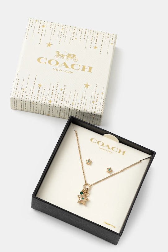 Coach naszyjnik i kolczyki złoty 37560709GLD300