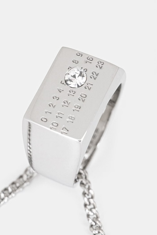 MM6 Maison Margiela naszyjnik i pierścionek z mosiądzu damskie SM6UU0094.P8859.951 srebrny SS26