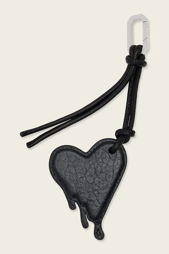 AllSaints bőr kulcstartó DRIP fekete W128XE