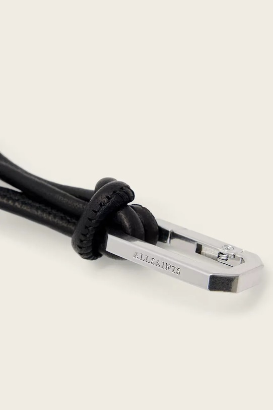 AllSaints bőr kulcstartó DRIP fekete W128XE