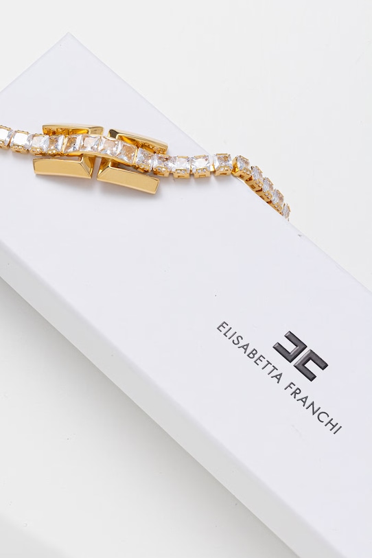 Elisabetta Franchi Choker damski metalowy złoty CO64D62E2