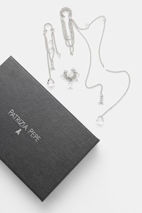 Akcesoria Patrizia Pepe nausznica damska 3-pack 2J2618.M093 srebrny