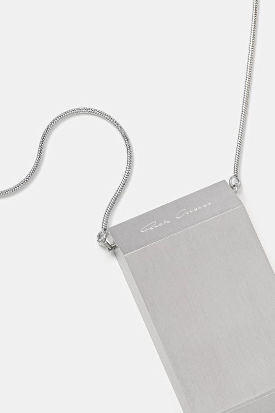 Rick Owens DRKSHDW Portable Ashtray naszyjnik męski RJ0000139.MMT srebrny SS26