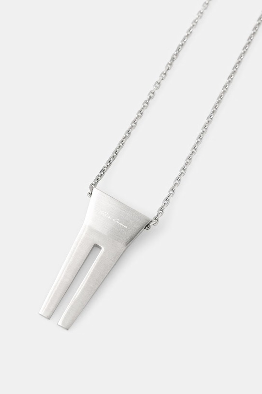 Rick Owens DRKSHDW Open Trunk naszyjnik męski RJ0000024.MMT srebrny SS26