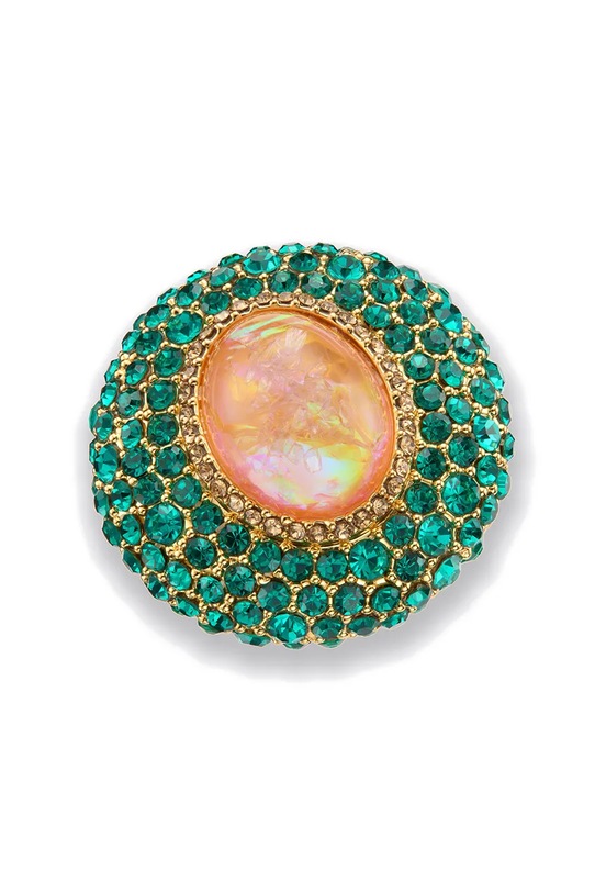 Kurt Geiger London pierścionek damski metalowy 5625089429 zielony SS26