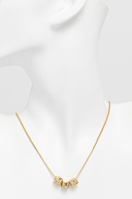 Kurt Geiger London naszyjnik damski metalowy z cyrkonią złoty 5620361429