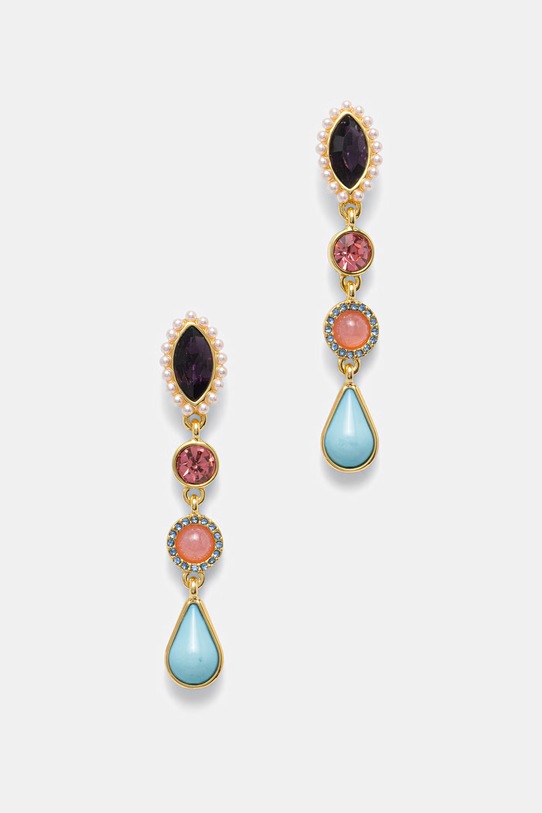 Kurt Geiger London kolczyki damskie metalowe z cyrkonią złoty 5622969429