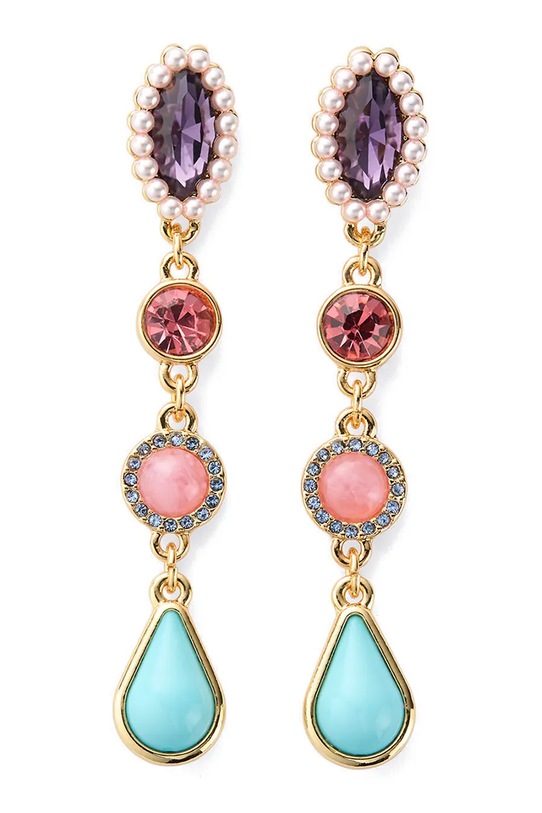 Kurt Geiger London kolczyki damskie metalowe z cyrkonią złoty 5622969429