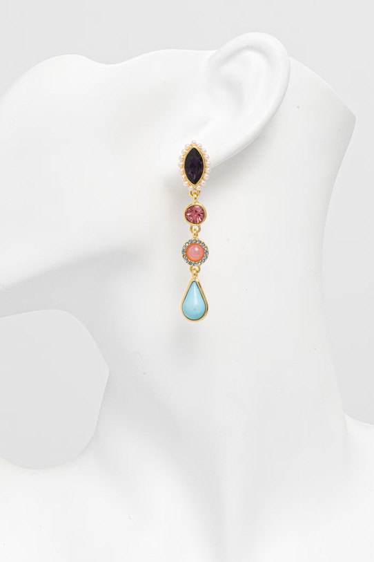 Akcesoria Kurt Geiger London kolczyki damskie metalowe z cyrkonią 5622969429 złoty