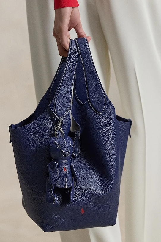 Polo Ralph Lauren κρεμαστό γυναικείο δερμάτινο σκούρο μπλε 427P13276