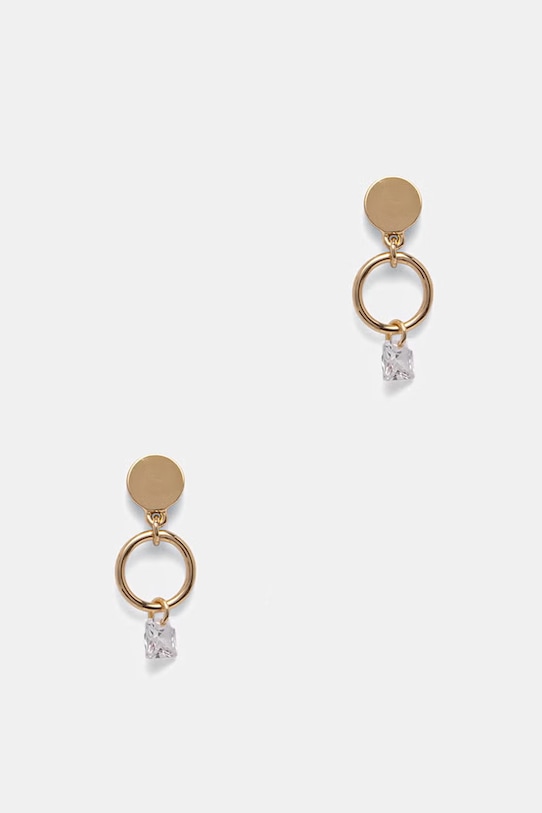 DKNY kolczyki damskie metalowe z cyrkonią złoty 04G00904