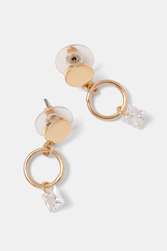 DKNY dámske kovové náušnice so zirkónom 04G00904 zlatá SS26