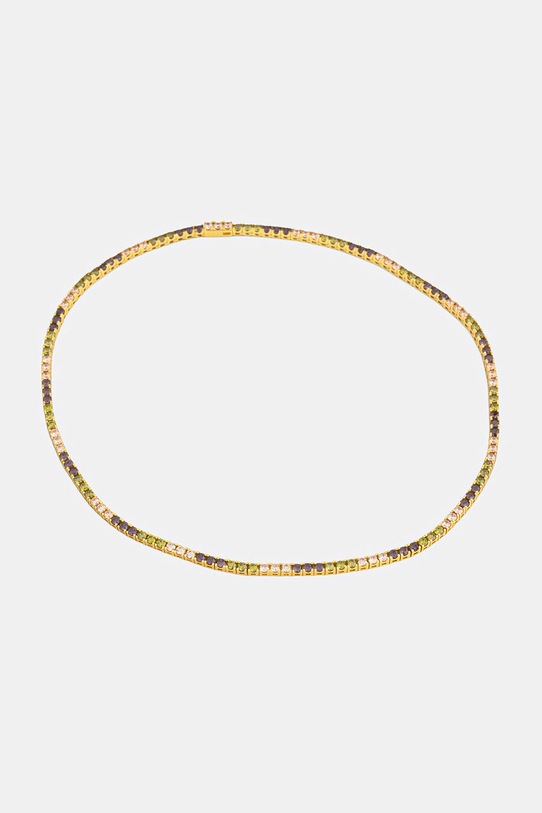 HATTON LABS CLASSIC TENNIS CHAIN M κολιέ ασημένιο γυναικείο χρυσαφί HL.W4.861.23.S18