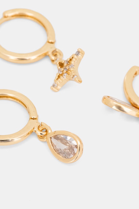 Aldo komplet kolczyków damskich pozłacanych z cyrkonią SHANNAA 3-pack SHANNAA.972 złoty SS26