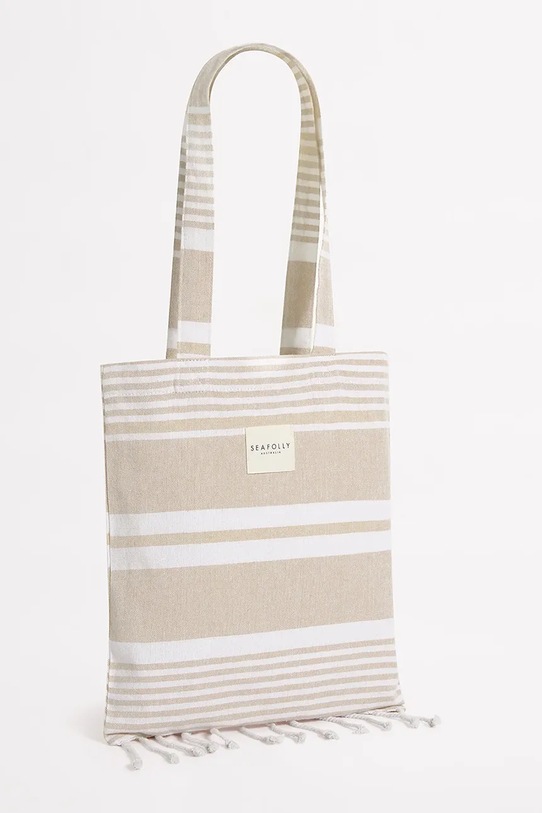 Seafolly ręcznik plażowy Turkish 71689.TL beżowy SS26