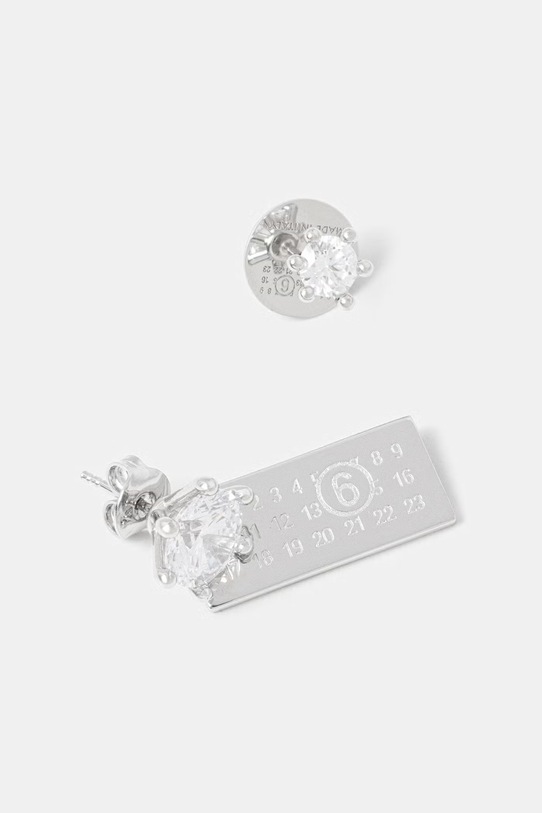 MM6 Maison Margiela kolczyki mosiężne damskie SM7VG0117.P9162 srebrny SS26