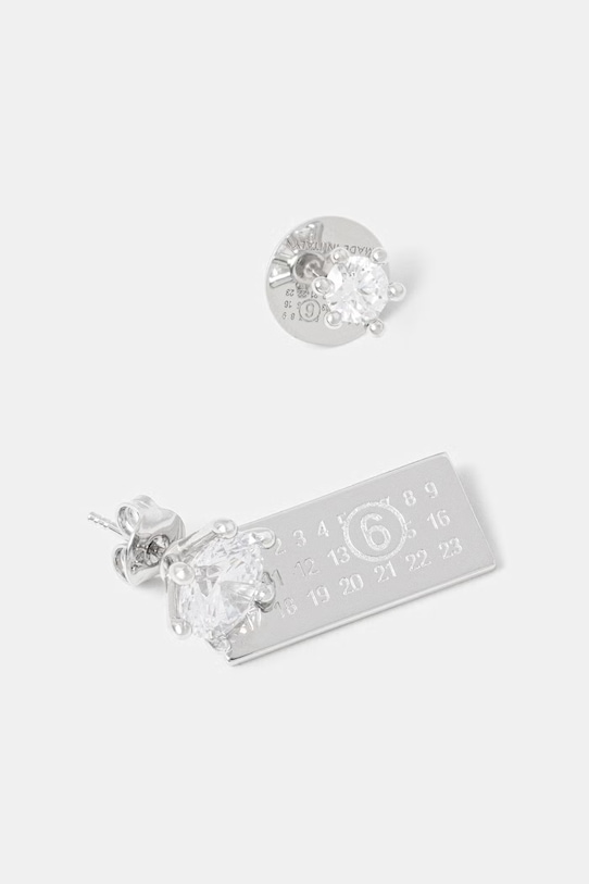 MM6 Maison Margiela kolczyki mosiężne damskie SM7VG0117.P9162 srebrny SS26