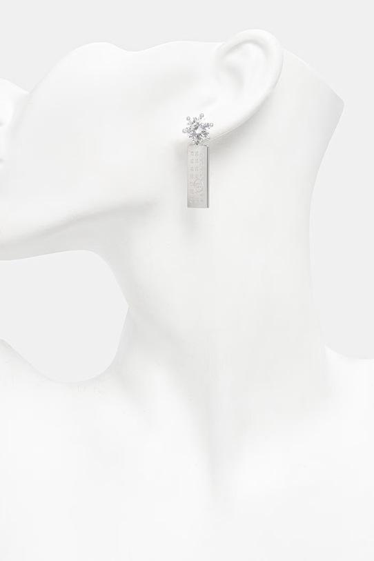 Akcesoria MM6 Maison Margiela kolczyki mosiężne damskie SM7VG0117.P9162 srebrny