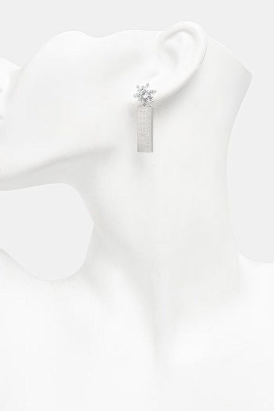 Akcesoria MM6 Maison Margiela kolczyki mosiężne damskie SM7VG0117.P9162 srebrny