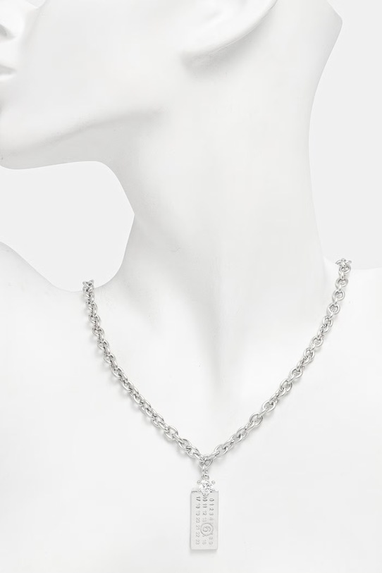 Akcesoria MM6 Maison Margiela naszyjnik z zawieszką z mosiądzu damski SM7UU0124.P9162 srebrny