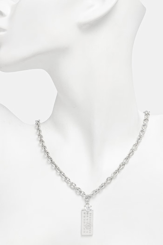 Akcesoria MM6 Maison Margiela naszyjnik z zawieszką z mosiądzu damski SM7UU0124.P9162 srebrny