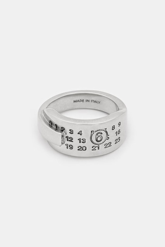 MM6 Maison Margiela pierścionek mosiężny damski srebrny SM7UQ0122.P9165