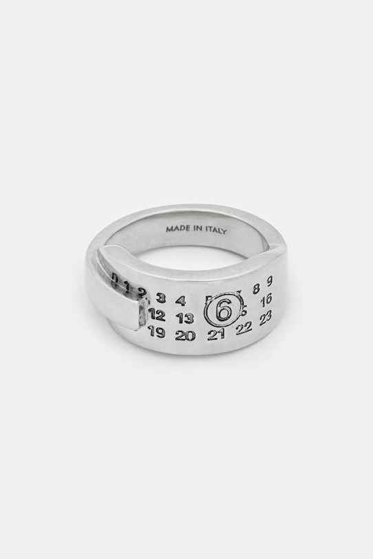 MM6 Maison Margiela pierścionek mosiężny damski srebrny SM7UQ0122.P9165