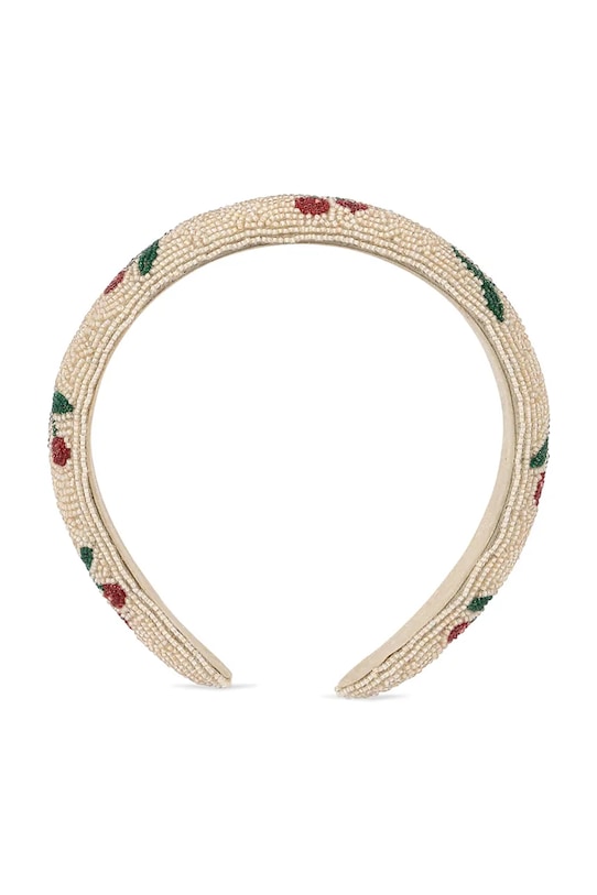 Dziewczynka Konges Sløjd opaska do włosów dziecięca BEADED HAIRBRACE KS104219.PreSpring beżowy