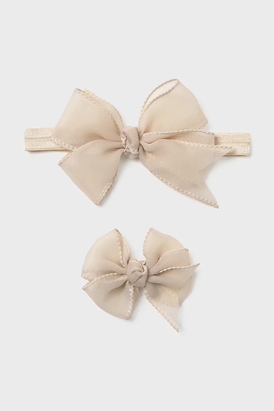 Κορδέλα και κλιπ μαλλιών για παιδιά Mayoral Newborn μπεζ 9079.2P.Newborn.PPY2