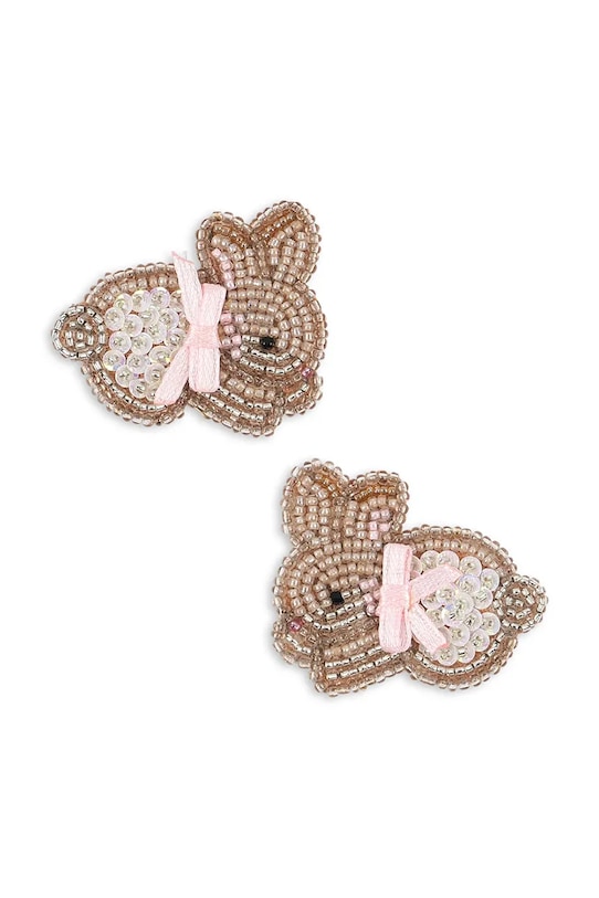Detské sponky Konges Sløjd BEADED BUNNY HAIR CLIPS 2-pak KS104579.PPY2 hnedá SS26