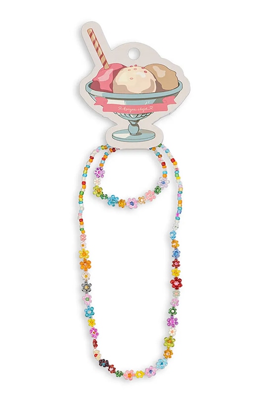 Konges Sløjd collana e braccialetto per bambini FLOWER FIELD NECKLACE AND BRACELET SET multicolore KS104818.PPY2