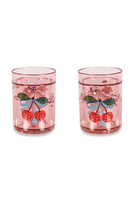 Konges Sløjd set de căni pentru copii 2 PACK GLITTER CUPS roz KS103024.G.PPY2