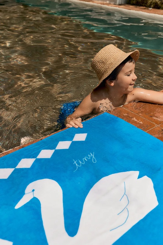 Chłopiec Tinycottons ręcznik bawełniany dziecięcy SWANS TOWEL SS26.570 niebieski