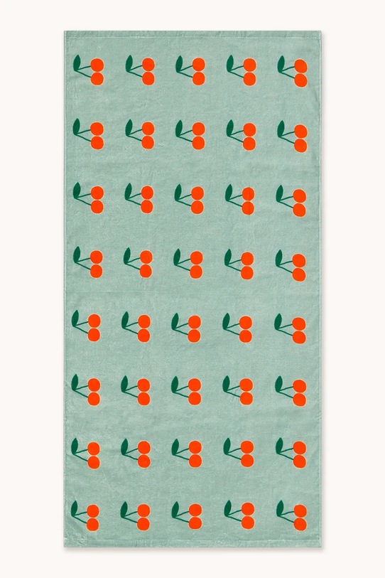 Tinycottons ręcznik bawełniany dziecięcy CHERRIES TOWEL turkusowy SS26.572