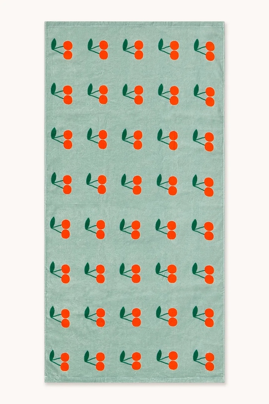 Tinycottons ręcznik bawełniany dziecięcy CHERRIES TOWEL turkusowy SS26.572