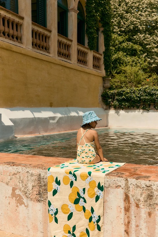 Chłopiec Tinycottons ręcznik bawełniany dziecięcy ORANGES TOWEL SS26.573 żółty