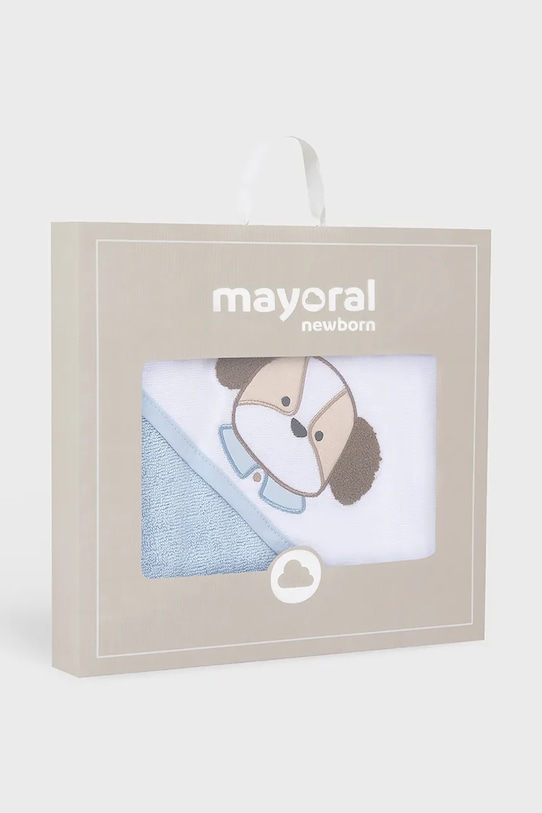 Mayoral Newborn ręcznik z kapturem dziecięcy niebieski 9118.1B.Newborn.PPY2